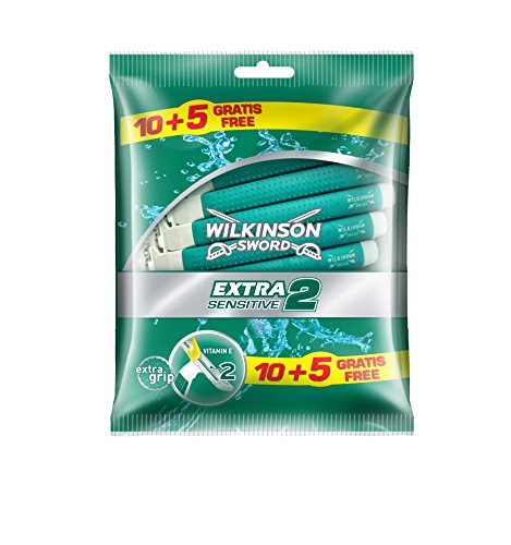 Wilkinson Sword Extra 2 Sensitive - máquinas desechables, 10 + 5 unidades