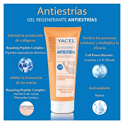 Yacel Antiestrías, Gel Regenerante Frena Estrías y Refuerza Elasticidad 200ml