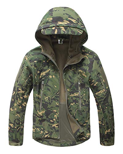 YFNT Impermeable Militar táctica Lucha contra la Chaqueta de Softshell Camping al Aire Libre Caminar Camuflaje Hoodie Coat