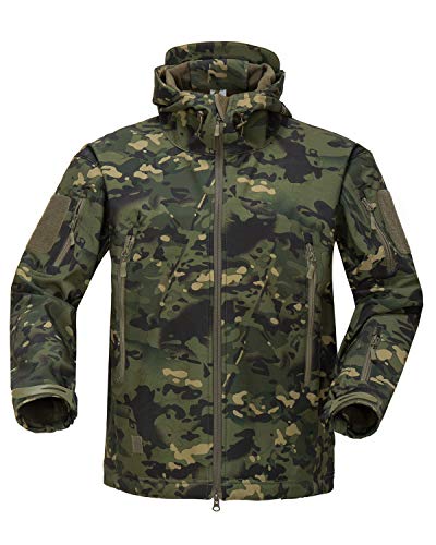 YFNT Impermeable Militar táctica Lucha contra la Chaqueta de Softshell Camping al Aire Libre Caminar Camuflaje Hoodie Coat