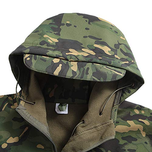 YFNT Impermeable Militar táctica Lucha contra la Chaqueta de Softshell Camping al Aire Libre Caminar Camuflaje Hoodie Coat