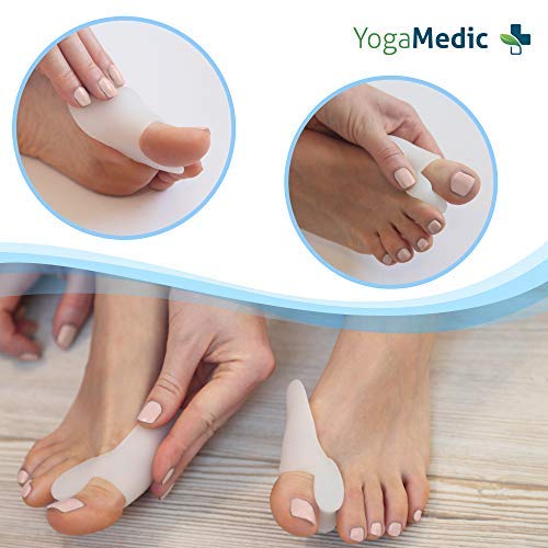 YogaMedic Hallux Valgus Corrector de Juanetes [6x] - Separador silicon de dedos - 0% BPA - Talla universal