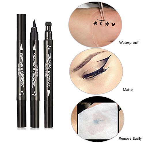 Yuccer Delineadores de Ojos Liquido, Eyeliner Waterproof Stamp, Lapiz de Ojos Impermeable Cosméticos de Maquillaje (4 piezas)