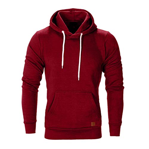 Yvelands ¡Oferta Sudaderas con Capucha para Hombre Cosy Sport Outwear Sudadera con Cremallera Completa Ecosmart Hoodie Casual Sweatshirt Top Blouse ¡Caliente!(Rojo,XL)