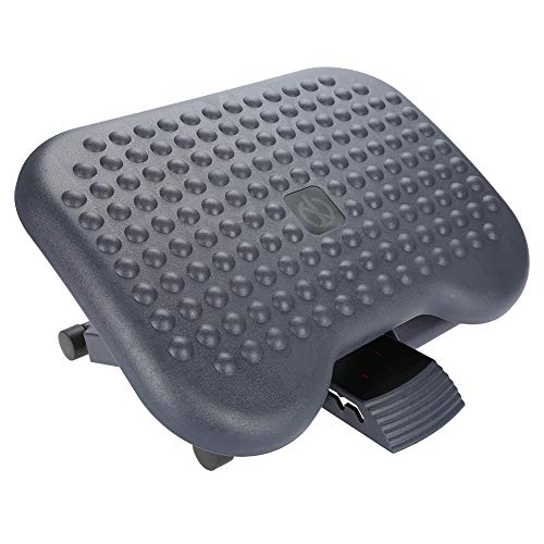 Zerone Reposapiés Ajustable de Plástico Negro, Reposapiés Portátil Ergonómico para Usar en Casa o la Oficina 45.7 x 35.4 x 11cm 3 Niveles