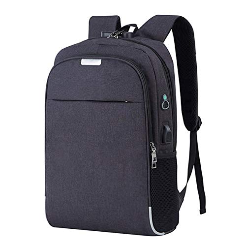 ZssmGood Mochila Mochila Portátil Mochila USB Backbag Viaje Daypacks Masculino Vacante Escolar Mochila Robo Mochila, Negro