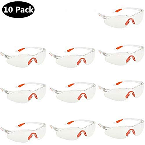 10Pack Gafas de Seguridad Transparentes,Gafas Protectoras,Gafas Proteccion Laboral Antivaho/Antipolvo/Antiarañazos,para niños Nerf Gun Battles y Lentes de Seguridad de Trabajo de Laboratorio