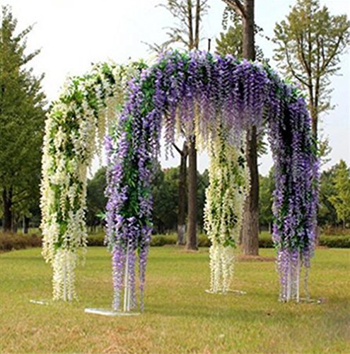 12 Piezas Flores Artificiales Plantas Decoración - YQing Seda Wisteria Artificial Flores Decoración para Boda Hogar