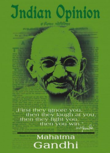 1art1 Mahatma Gandhi - Indian Opinion, Primero Te Ignoran, Verde Póster Fotomural (250 x 180cm)