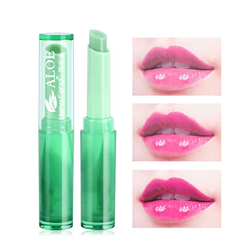 1PC Lápiz labial orgánico Lápiz labial de gelatina de aloe vera Bálsamo labial de larga duración Cambio de color mágico Bálsamo labial nutritivo Ingredientes seguros Maquillaje para labios