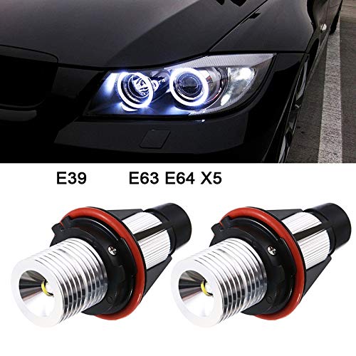 2pcs 1000LM Angel Eyes Luz de Coche LED Bombillas Halo Anillo Marcador 5W 6000K Blanco para BMW X5 E39 E53 E60 E63 E64