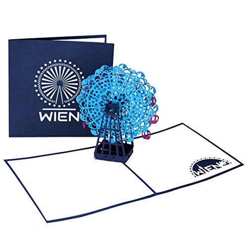 '3d pop up tarjeta"Viena – Rueda de la Fortuna – Viena Prater – Tarjeta de felicitación – Ciudades tarjeta como Austria Souvenir, regalo GG02, tarjeta de invitación & para Städter Eise