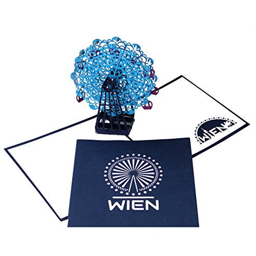 '3d pop up tarjeta"Viena – Rueda de la Fortuna – Viena Prater – Tarjeta de felicitación – Ciudades tarjeta como Austria Souvenir, regalo GG02, tarjeta de invitación & para Städter Eise