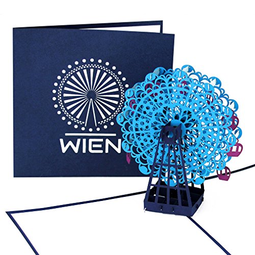 '3d pop up tarjeta"Viena – Rueda de la Fortuna – Viena Prater – Tarjeta de felicitación – Ciudades tarjeta como Austria Souvenir, regalo GG02, tarjeta de invitación & para Städter Eise