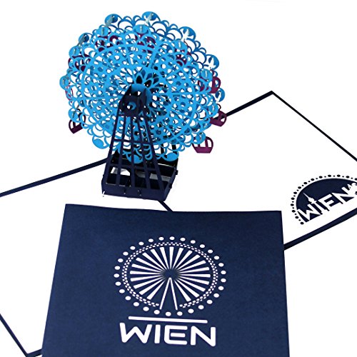 '3d pop up tarjeta"Viena – Rueda de la Fortuna – Viena Prater – Tarjeta de felicitación – Ciudades tarjeta como Austria Souvenir, regalo GG02, tarjeta de invitación & para Städter Eise