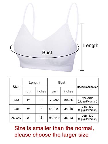 4 Piezas de Sujetador de Camisola de Cuello V Bandeau Bralette sin Costura Sujetador de Dormir con Tirantes para Mujers Chicas (Conjunto de Colores 1, Talla XXL-XXXL)