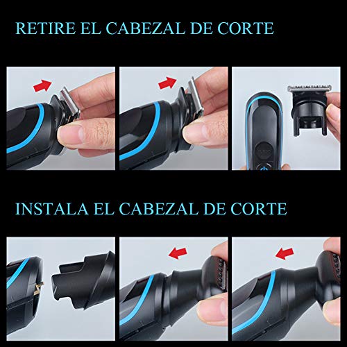 5 en 1 Kit Multifuncional Cortapelos USB Recargable Hombre, HOTSO Maquinilla Eléctrica 3D Turbo Inalámbrica Ajustable Cortadora de Cabello, Nariz Orejas, Cuerpo, Afeitadora, Precisión