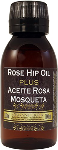 Aceite de Rosa Mosqueta Plus by Organiterra. Unico Aceite de Rosa Mosqueta de Selección Especial con Parámetros de Calidad Garantizados. Botella Extra Grande con Pulverizador y Gotero.