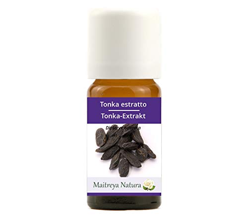 Aceite esencial orgánico Tonka Extracto 100% puro y natural, 10 ml – Aromaterapia, difusor, masaje, cosmética – Calidad controlada y certificada, sin crueldad, vegano