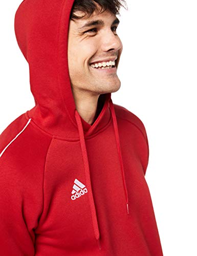 Adidas CORE18 Hoody Sudadera con Capucha, Hombre, Rojo (Rojo/Blanco), L