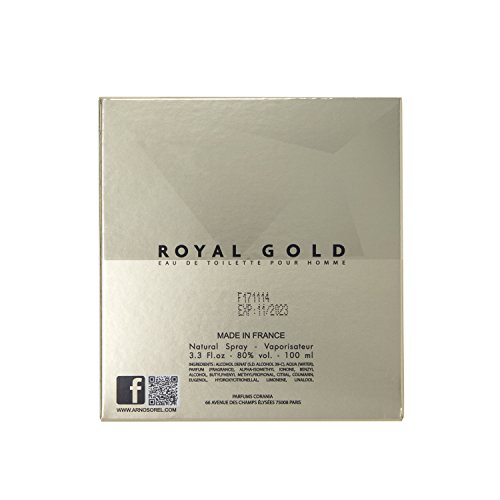 Agua de tocador Royal Gold para Hombres, 100 ml (3.3 fl.oz) – Fragancia Amaderada aromática para él