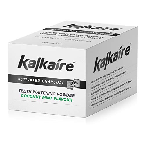 AH Kalkaire - Blanqueamiento dental - Carbón activo de coco para dientes blancos - Polvo blanqueador - Limpieza de dientes - Blanqueamiento dental - Blanqueamiento de dientes - Dientes blanqueados