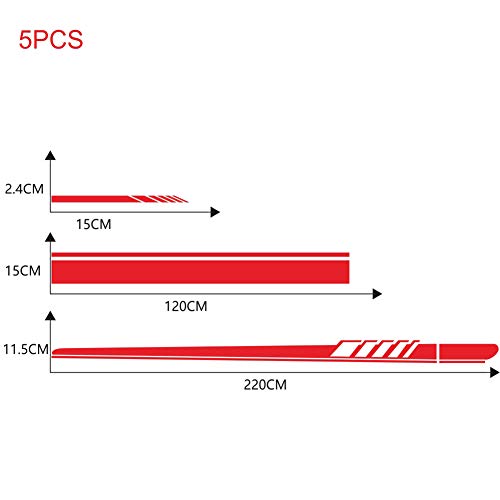 Alivier Adhesivo de vinilo Universal Racing Stripes Etiqueta engomada de la etiqueta engomada de la raya del cuerpo del espejo del capó del coche