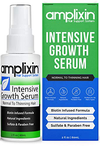 Amplixin Suero de Biotina Intesiva para el crecimiento del cabello - Tratamiento de prevención de la pérdida del cabello para hombres y mujeres con pérdida del cabello - Bloqueador de DHT