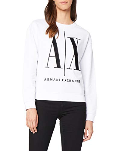 Armani Exchange Icon Project Sweat Sudadera, Blanco (Optic White 1000), Medium para Mujer