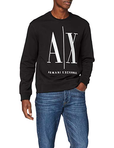 Armani Exchange Icon Sweat Sudadera, Negro (Black 1200), Small para Hombre