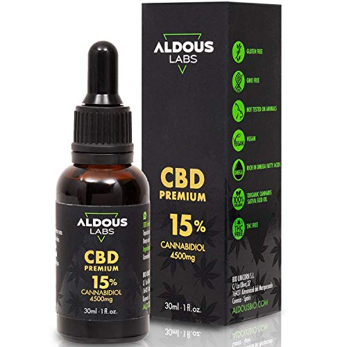 Auténtico CBD Oil 15% | Aceite de Cáñamo Bio enriquecido con 15% CBD | 30ml - 1200 gotas Aceite CBD Premium | Ayuda a reducir estrés, ansiedad y dolor | Hemp Oil con 4500mg de Cannabidiol | 0% THC