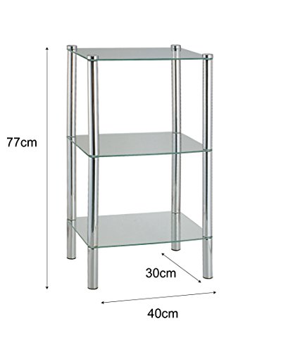 Axxentia Bad 282130 Solanio - Mueble de 3 estanterías de Metal y Cristal (40 x 30 x 77 cm) [Importado de Alemania]