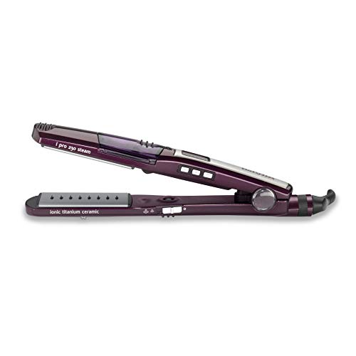 Babyliss Ipro 230 Steam - Plancha de Vapor Profesional con Revestimiento de Cerámica, Iónica, 5 Ajustes de Temperatura de 170 a 230ºc, Morado