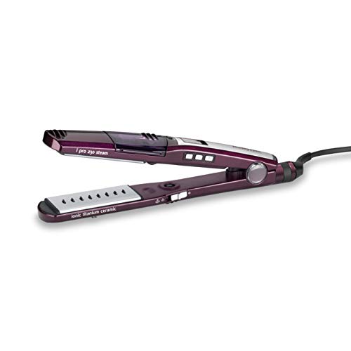 Babyliss Ipro 230 Steam - Plancha de Vapor Profesional con Revestimiento de Cerámica, Iónica, 5 Ajustes de Temperatura de 170 a 230ºc, Morado