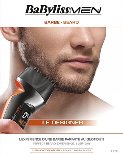 BaByliss Le Beard Designer SH510E - Barbero, cuchillas con recubrimiento de titanio, doble corte multidireccional, color negro y naranja