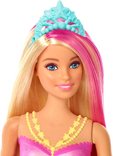 Barbie Dreamtopia, Sirena rubia nada y brilla con accesorios, regalo para niñas y niños 3-9 años (Mattel GFL82)