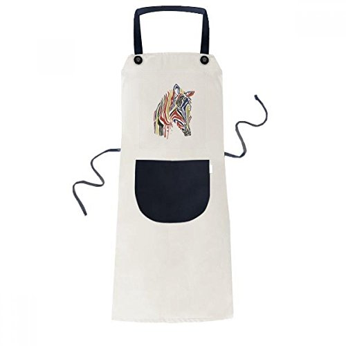 beatChong Solo Que Cocina Colorido Animales De La Cebra Sencilla Graffitis Babero Ajustable Amarillento Regalo Mujeres Bolsillo Del Delantal Del Cocinero Hombres