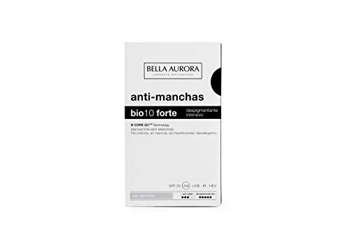 Bella Aurora Bio 10 Forte Crema Anti-Manchas Facial Piel Sensible SPF 20, Anti-edad, Despigmentante Cara, 30 ml