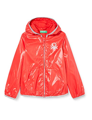 Benetton Giubbino Abrigo, Rojo (Bittersweet 1v1), 104 (Talla del Fabricante: XX) para Niñas