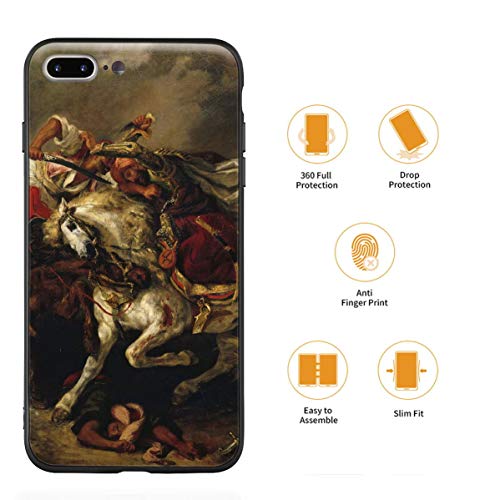 Berkin Arts Eugene Delacroix para iPhone 7 Plus&iPhone 8 Plus/Caja del teléfono Celular de Arte/Impresión Giclee UV en la Cubierta del móvil(Lotta di Giaour e Pasha)