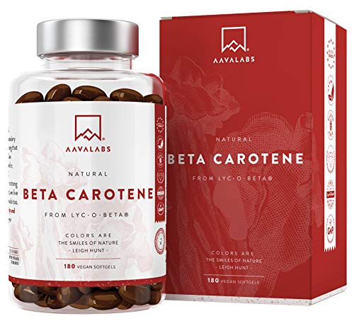 Betacaroteno [25.000 ui] 180 Cápsulas con Patentado Lyc-O-Beta - Con Aceite de Oliva Extra Virgen - Apoyo Natural Para el Bronceado, la Salud de los Ojos, la Piel, y el Sistema Inmunológico