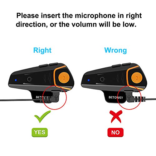 BETOWEY 2X BT S2 Intercomunicador Casco Moto Manos Libres Auriculares Sistema de Comunicación por Bluetooth para Motocicletas (Paquete 2, Micrófono Duro)