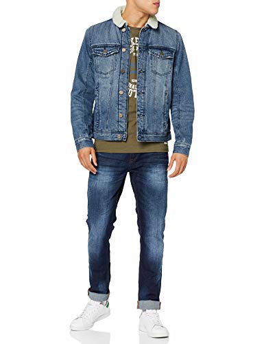 BLEND 20708668 Chaqueta Vaquera, Azul (Denim Middle Blue 76201), M para Hombre