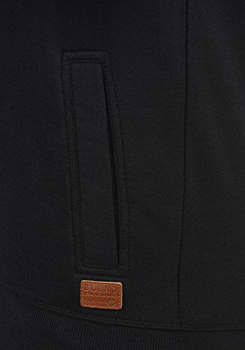 BLEND Alio Chaqueta Sudadera Jersey con Capucha con Cremallera con Forro Polar Suave Al Tacto, tamaño:L, Color:Black (70155)