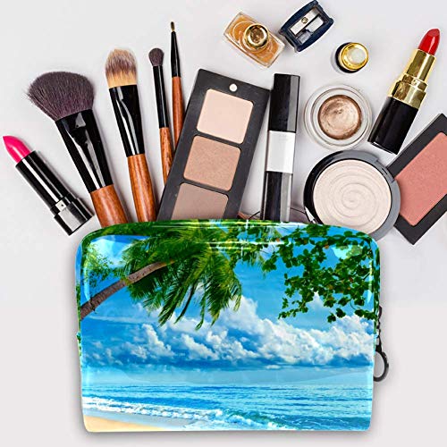 Bolsa de Lavar Playa de Surf Coconut Tree Bolso de Tocador Hombre Neceseres para Maquillaje PVC Bolsa de Cosméticos Impermeable Bolsa de Lavado Viaje 18.5x7.5x13cm