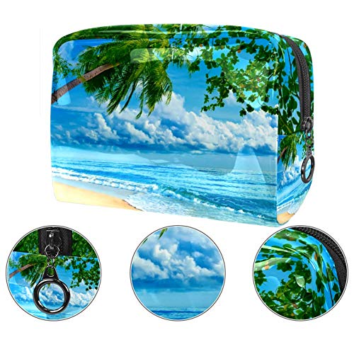 Bolsa de Lavar Playa de Surf Coconut Tree Bolso de Tocador Hombre Neceseres para Maquillaje PVC Bolsa de Cosméticos Impermeable Bolsa de Lavado Viaje 18.5x7.5x13cm