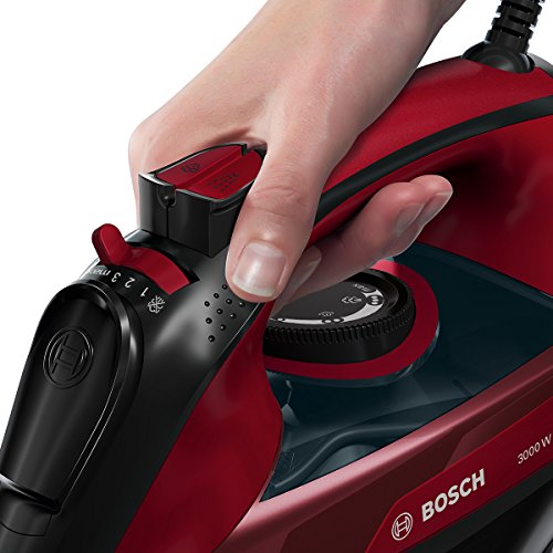 Bosch TDA503001P Sensixx DA50, Plancha de Vapor, 3000 W, Color Rojo 15x30x12cm