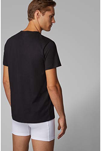 BOSS T-shirt Rn 2p Co Camiseta, Negro (Black 1), Small (Pack de 2) para Hombre