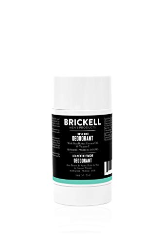 Brickell Men's Products Desodorante natural para hombres, natural y orgánico, sin aluminio, alcohol ni bicarbonato de sodio, 78 ml (Menta fresca)