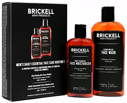 Brickell Men's Products – Rutina Esencial de Cuidado Facial Diario I - Gel Limpiador Facial y Loción Hidratante Facial - Natural y Orgánico